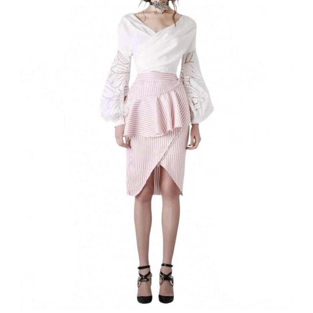 ASILIO Rough Lines Asymmetrical Skirt Pink Women's 10